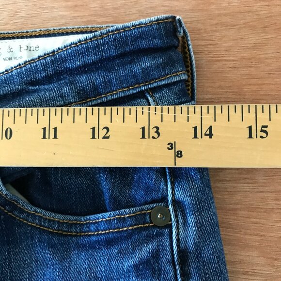 Rag & Bone Cate Mid Rise Skinny Jeans Women 26 Mid Rise Dark Wash Stretch 16297 - Picture 10 of 13